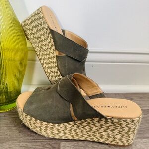Lucky Brand Women's Green Wedge Sandals